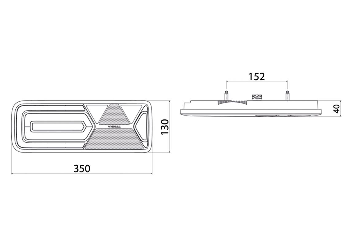 LED Heckleuchte Links 12V, zusätzliche Anschlüsse, Dreieckrückstrahler -  Vignal